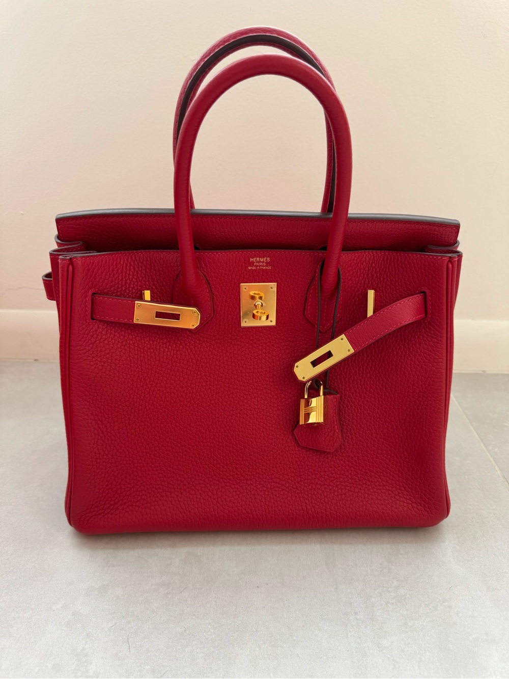 Hermès Red Birkin 30, Clemence